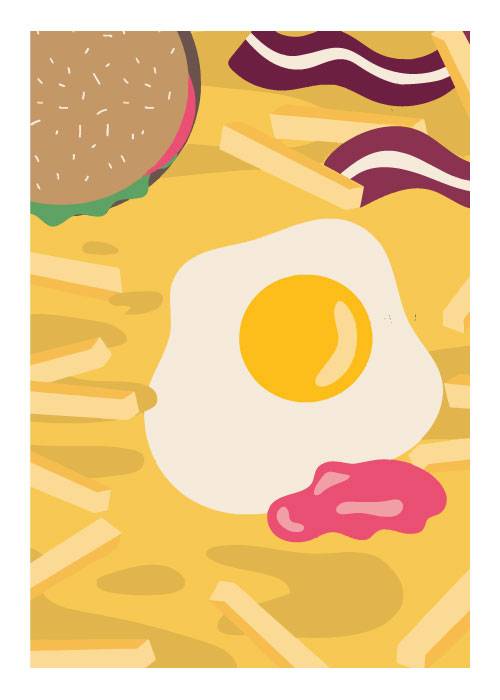 Eggs Burger And Bacon