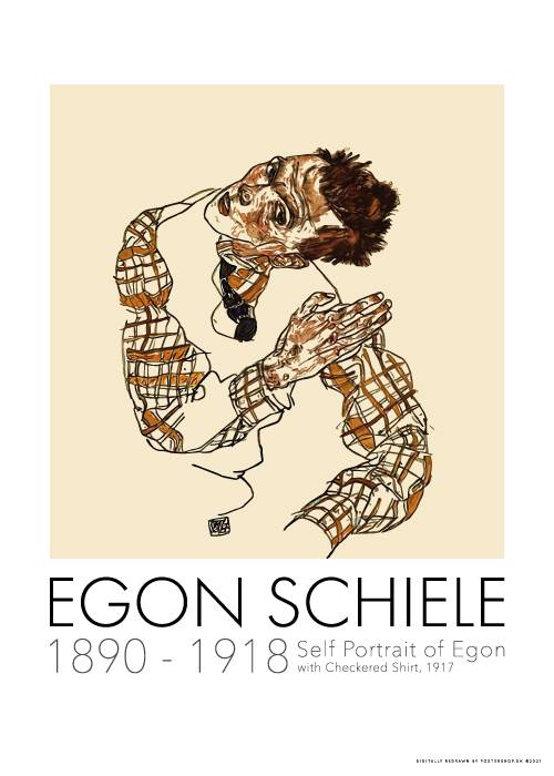 Egon Schiele Checkered Shirt – Kunst