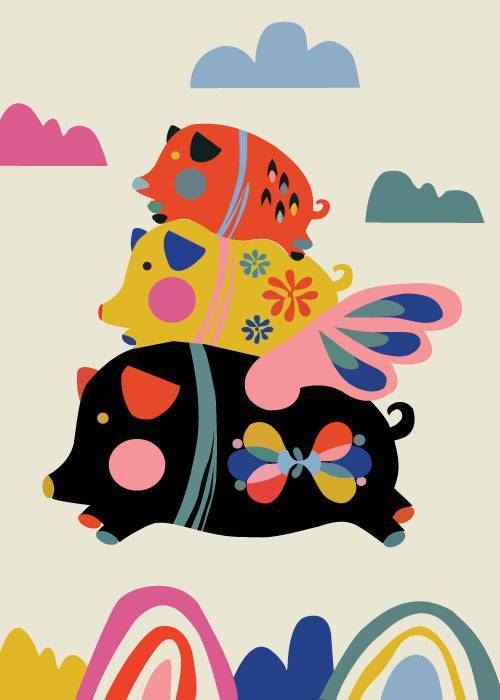 Flying Pigs – Grafiske Plakater