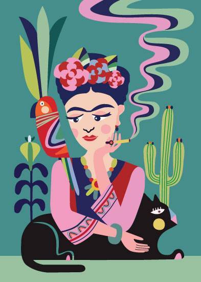 Frida And Cat – Grafiske Plakater