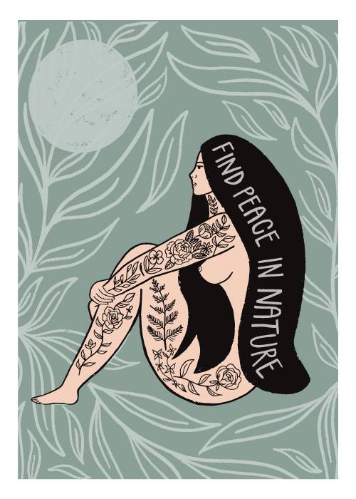 Find Peace In Nature – Grafiske Plakater