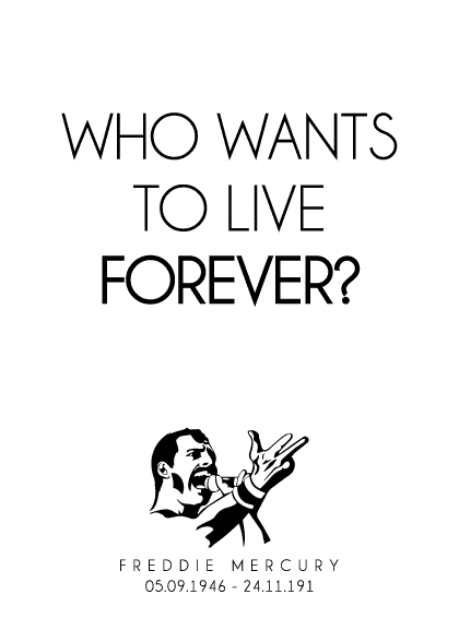 Freddie Mercury – Tekstplakater
