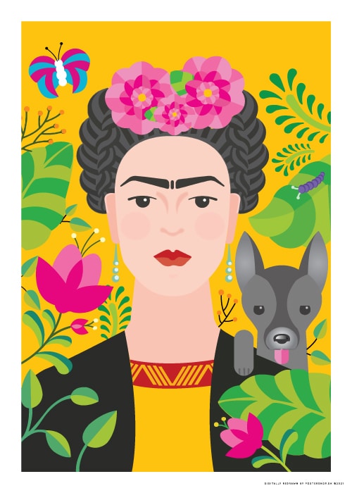 Frida With Dog – Kunst