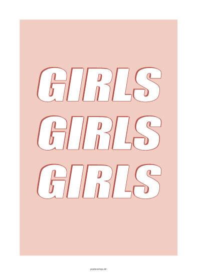 Girls X3 White – Grafiske Plakater
