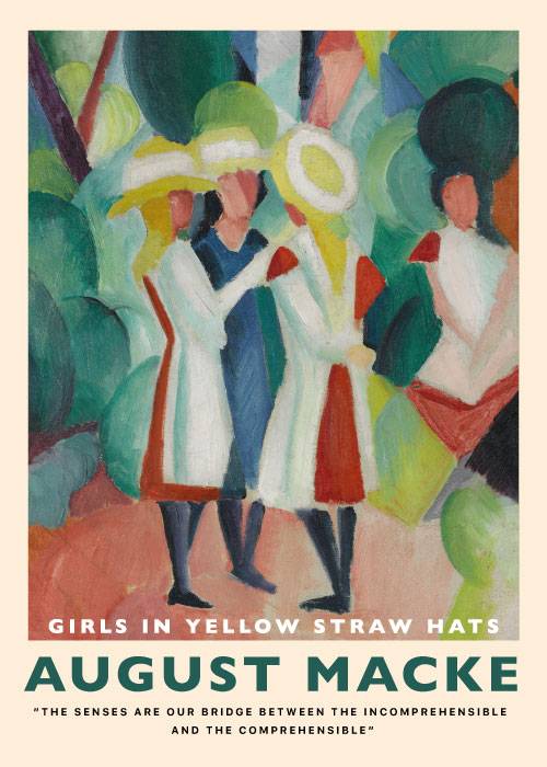 Macke Girls In Yellow Straw Hats – Kunst