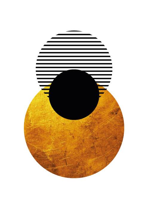 Gold Black Reflection – Grafiske Plakater
