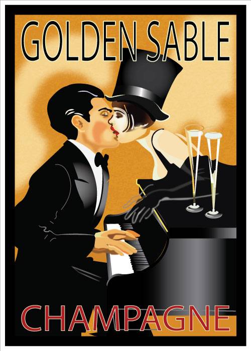Golden Sable Champagne – Vintage/Retro plakater