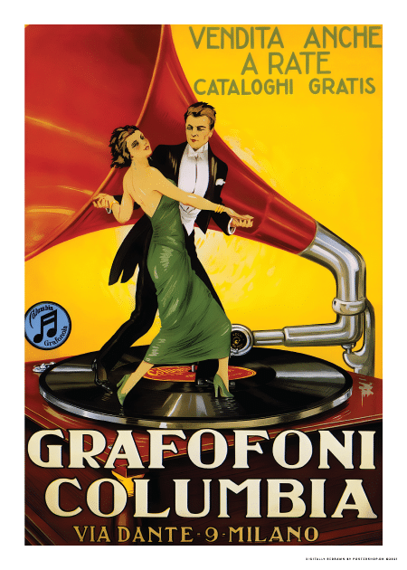 Grafofoni Columbia 1920 Leonetto Capiello – Kunst