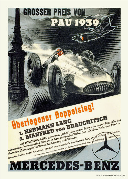 Grand Prix Pau 1939 – Vintage/Retro plakater