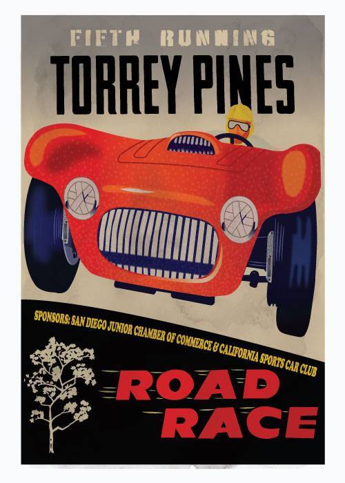 Grand Prix Fourth Running Torrey Pines 1954 – Vintage/Retro plakater