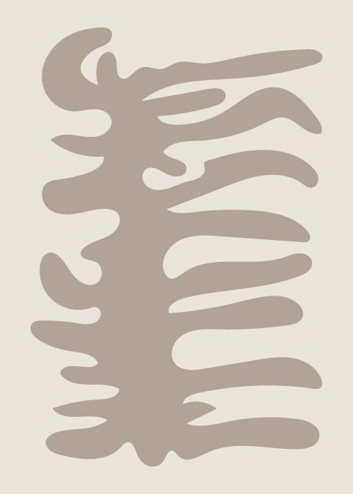 Grey Abstract Leaf – Kunst