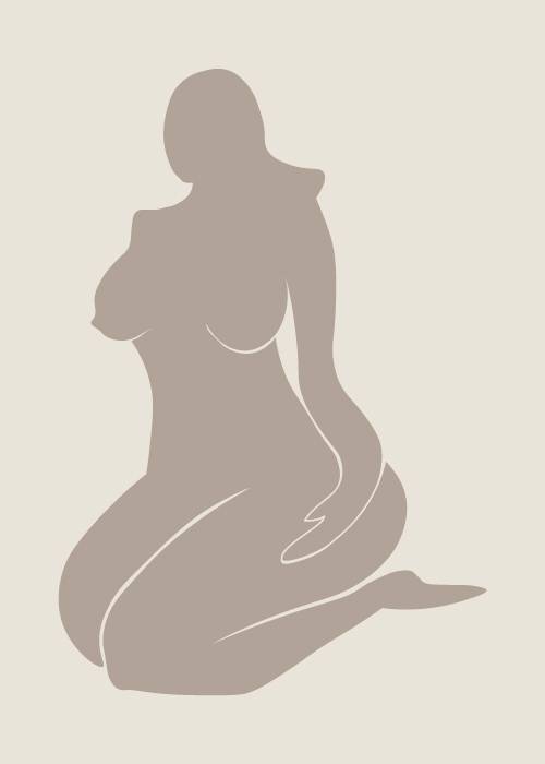 Grey Nude Woman – Kunst