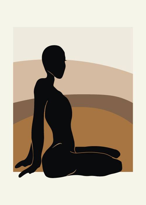 Girl Beach Shadow – Grafiske Plakater