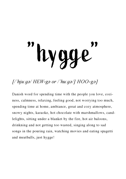"hygge" – Tekstplakater