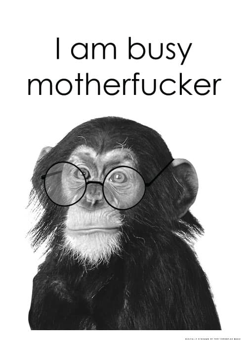 I Am Busy – Tekstplakater