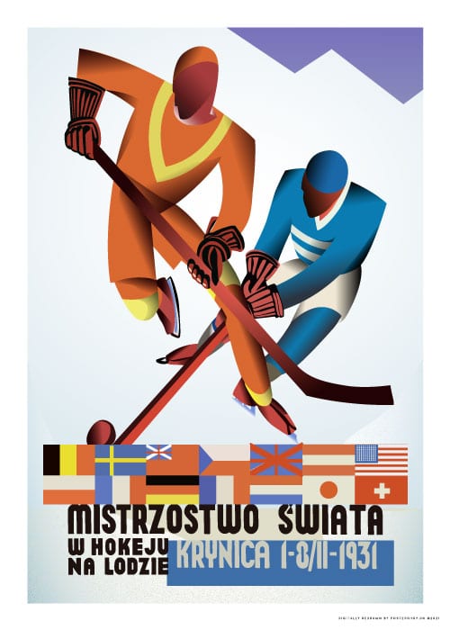 Ice Hockey World Championships Krynica Poland 1931 – Vintage/Retro plakater