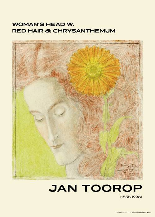 Jan Toorop Woman's Head With Red Hair – Kunst