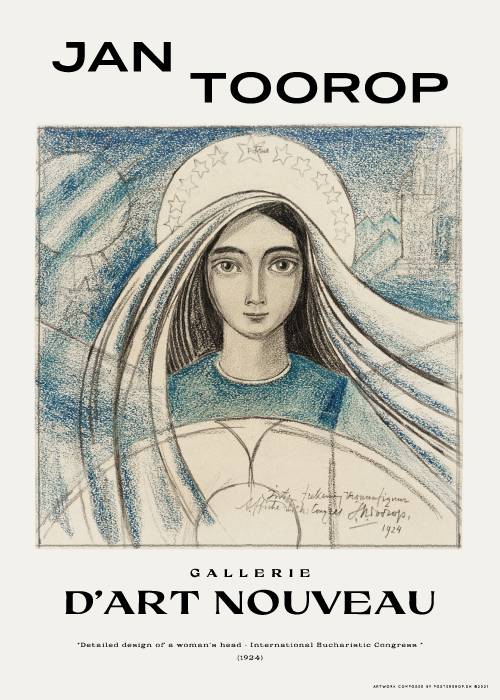 Jan Toorop Woman's Head – Kunst