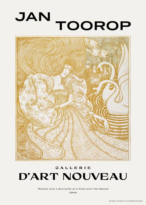 Jan Toorop Woman With A Butterfly – Kunst