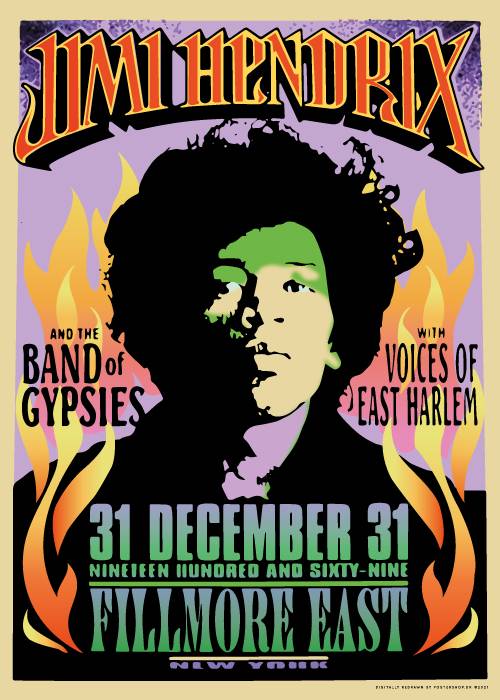 Jimi Hendrix Fillmore East – Vintage/Retro plakater