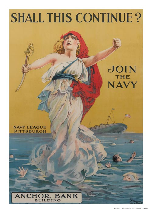 Join The Navy 1916 – Vintage/Retro plakater