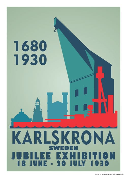 Karlskrona Jubilee Exhibition 1930 – Vintage/Retro plakater