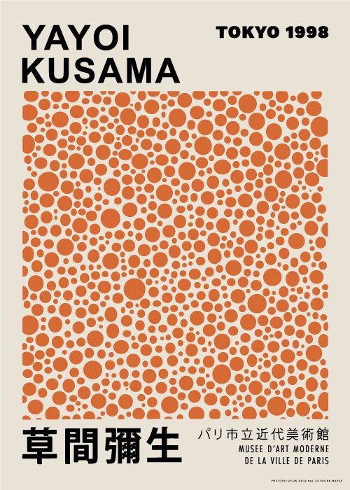 Kusama Orange Dots – Kunst
