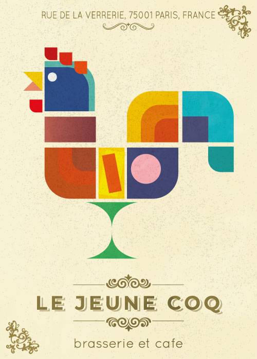 Le Jeune Coq – Vintage/Retro plakater