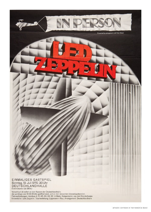 Led Zeppelin Concert 1970 Germany – Vintage/Retro plakater
