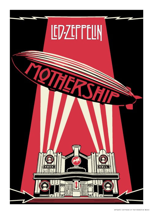 Led Zeppelin Mothership Album Cover – Vintage/Retro plakater