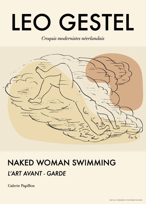 Leo Gestel Naked Lady Swimming – Kunst