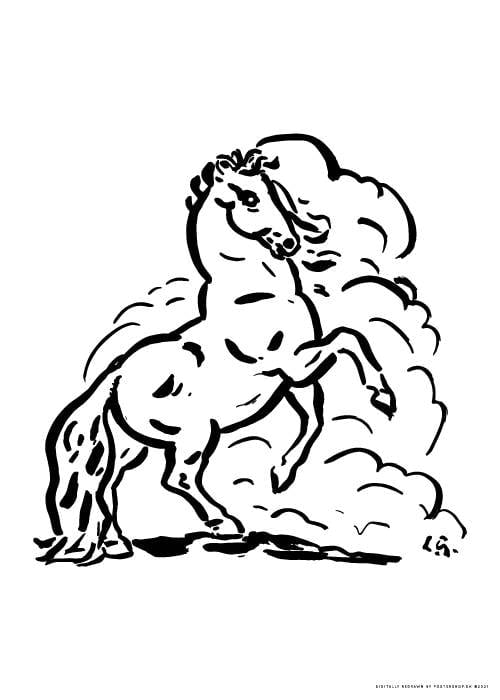 Leo Gestel Racing Horse Ink Drawing – Kunst