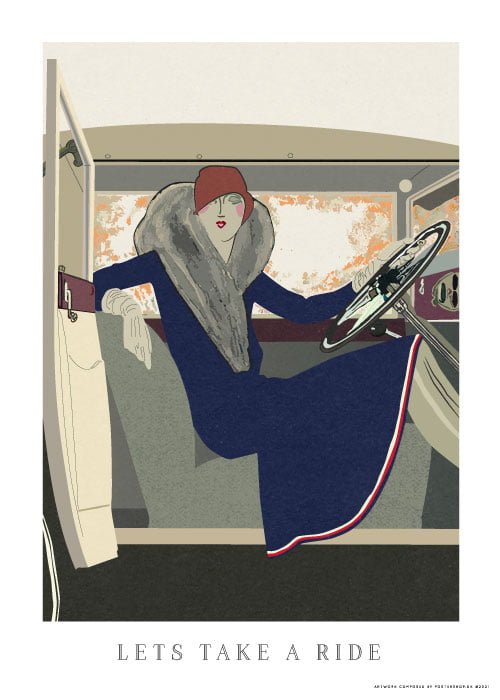 Lets Take A Ride – Vintage/Retro plakater