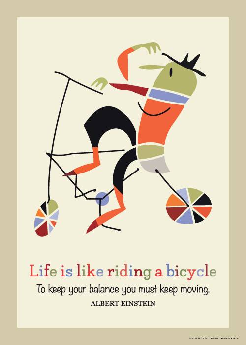 Life Is Like A Riding Bike – Typography Posters