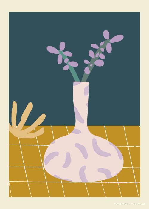 Lilac Flower In Vase – Grafiske Plakater