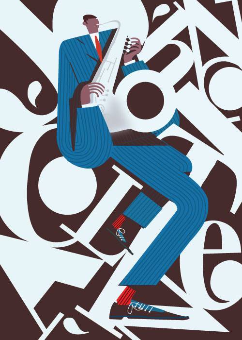Long Jazz Man – Vintage/Retro plakater