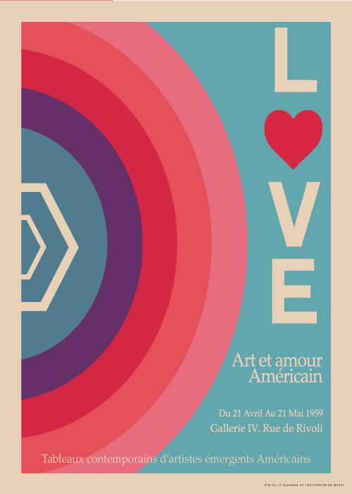 Love Exhibition Paris Museum 1959 – Vintage/Retro plakater
