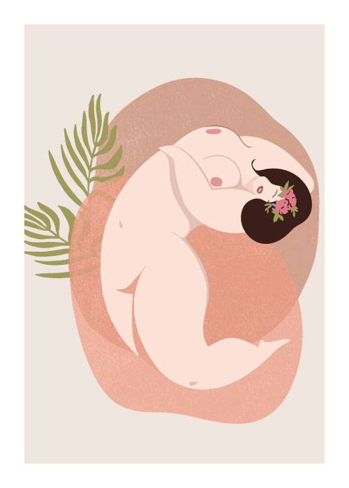 Lying Woman Arched – Grafiske Plakater