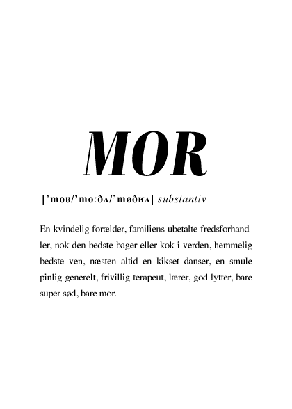 Mor – Tekstplakater