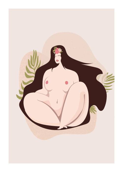 Majestic Woman Sitting – Grafiske Plakater
