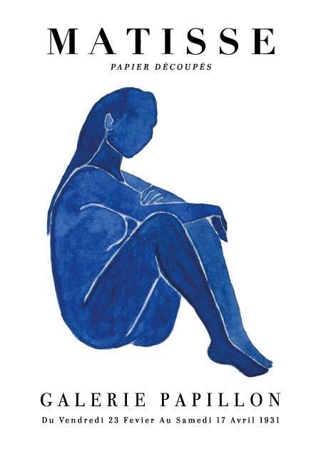 Matisse Blue Figure Side Profile – Kunst