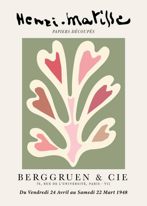Matisse Green Collage Leaves – Kunst
