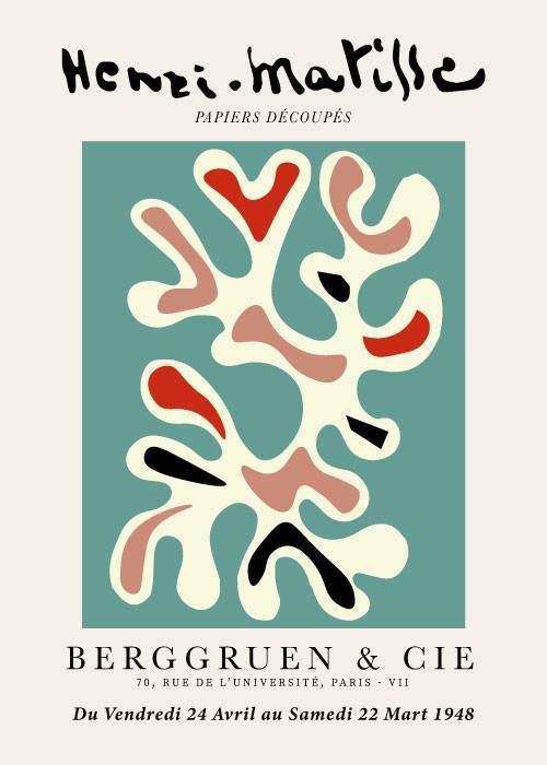 Matisse Turqoise Collage Leaves – Kunst