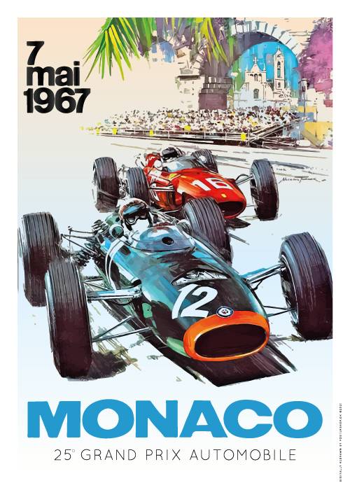 Monaco Grand Prix 1967 – Vintage/Retro plakater