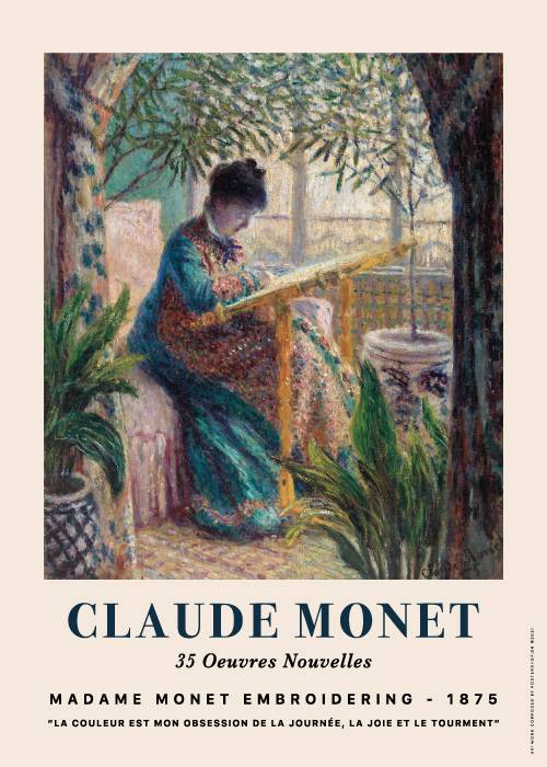 Monet Madame Embroidering – Kunst