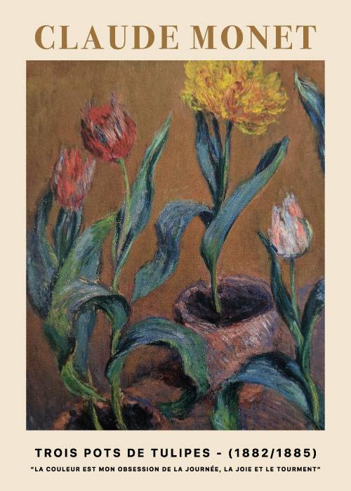 Monet Pots Of Tulips – Kunst