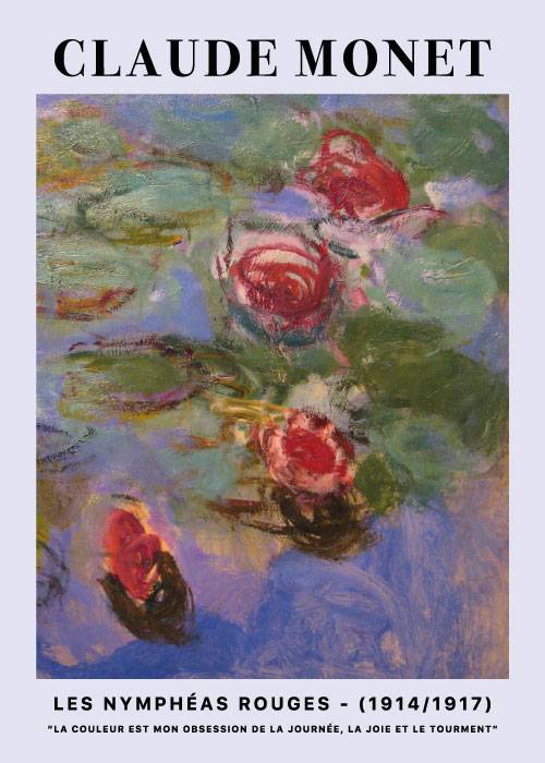 Monet Red Water Lillies – Kunst