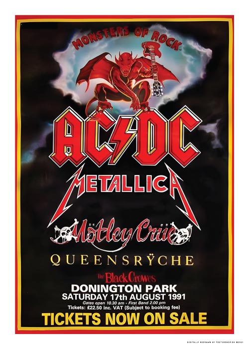 Monsters Of Rock August 1991 – Vintage/Retro plakater