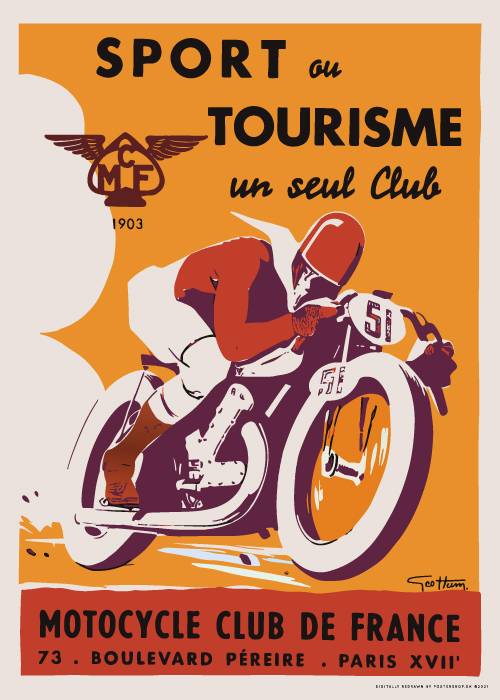 Motorcycle De France 1903 Plakat – Vintage/Retro plakater