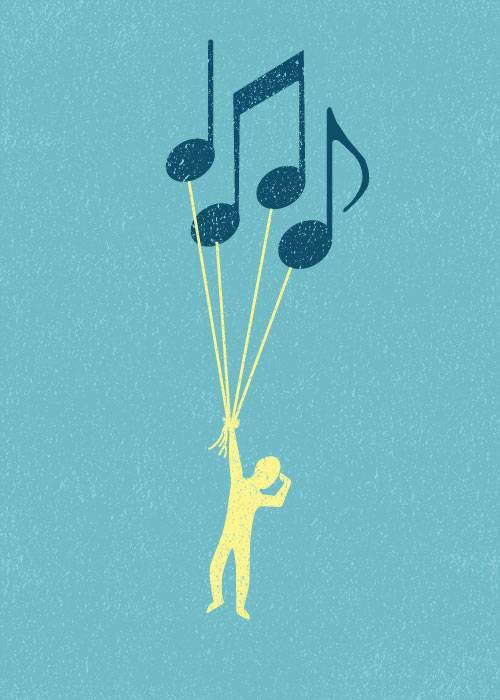 Music Notes In Air – Grafiske Plakater